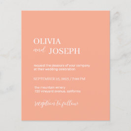 Flyer Moderno e minimalista simples | Peach Wedding