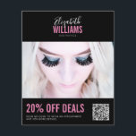 Flyer Moderno preto Bela cor-de-rosa Salão Promo Acordo<br><div class="desc">Folheto preto moderno Bela cor-de-rosa Salão Promo Acordo Código QR</div>