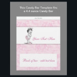 Flyer Molhador de Bar de  de Chá de fraldas Rosa<br><div class="desc">Adorável princesa rosa, a bebê, modelo. Esta linda vintage cor-de-rosa menina Toile bar empacotador modelo de doce ajustado de 4, 4 onças de bar doce. Basta cortar as bordas, cobrir seu bar doce e aplicar cola. Você pode facilmente adicionar seu texto e/ou imagens ao verso, simplesmente escolhendo o botão personalizá-lo...</div>