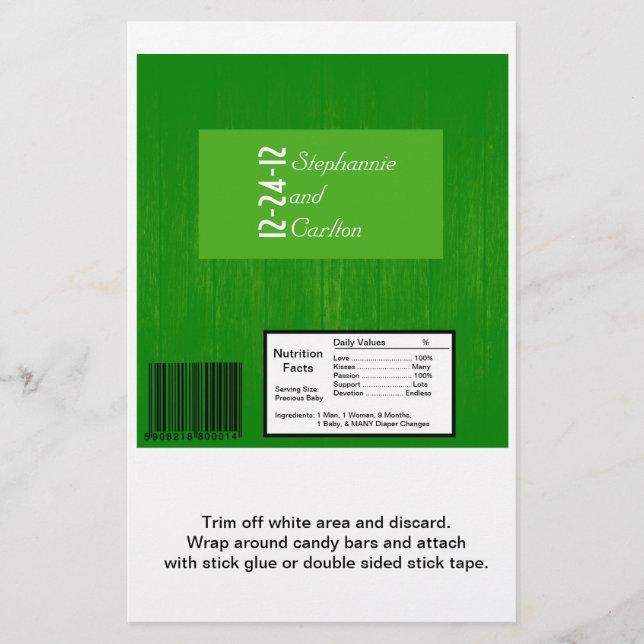 Flyer Molhador Docente de Casamento de Madeira Verde/Ver (Frente)