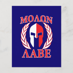Flyer Molon Labe Spartan Armor Laurels Marinho Azul