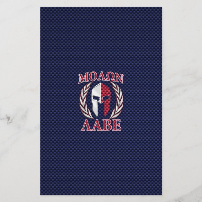 Flyer Molon Labe Spartan Warrior Carbon Fibra Impressão (Frente)