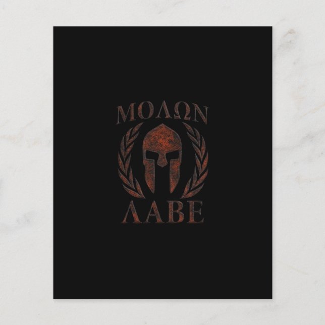 Flyer Molon Labe Spartan Warrior Laurels (Frente)
