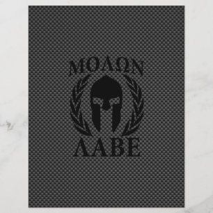 Flyer Molon Labe Warrior Laurels sobre Carbono Negro