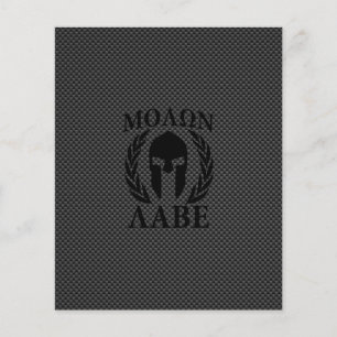 Flyer Molon Labe Warrior Laurels sobre Carbono Negro