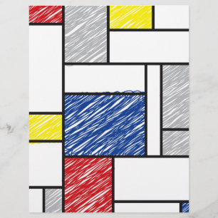 Flyer Mondrian Rabiscos Minimalista Arte Moderna De Stij