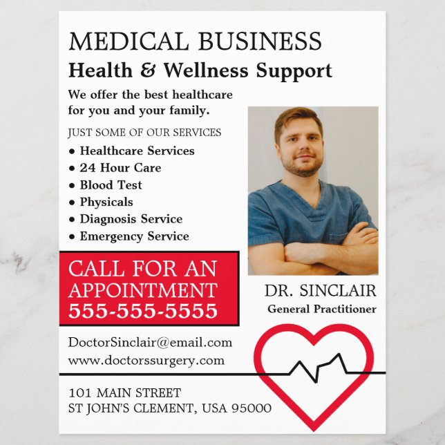 Flyer Monitor da frequência cardíaca, profissional geral (Frente)