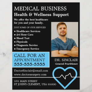 Flyer Monitorização Da Frequência Cardíaca, Médico,