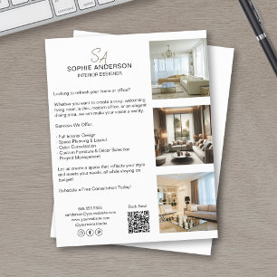 Flyer Monograma Personalizado Foto QR Negócios Profissio
