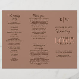 Flyer Mousse Simples Elegante Mocha com Casamento Monogr