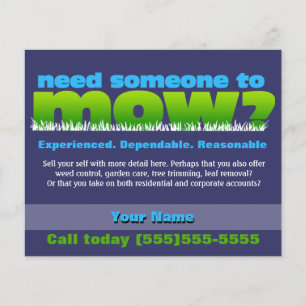 Flyer Mow Lawn Grass Care Landscaper SMALL DK