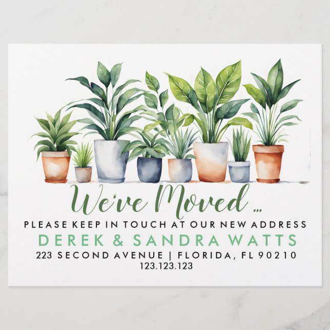 Flyer Mudança de endereço que movemos potes de plantas (Frente)