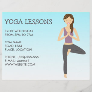 Flyer Mulher de Yoga na Pose da Árvore Aulas de Yoga