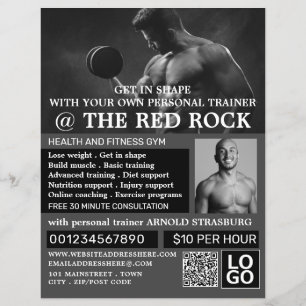 Flyer Muscle Man, Personal Training, Gym Advertising 