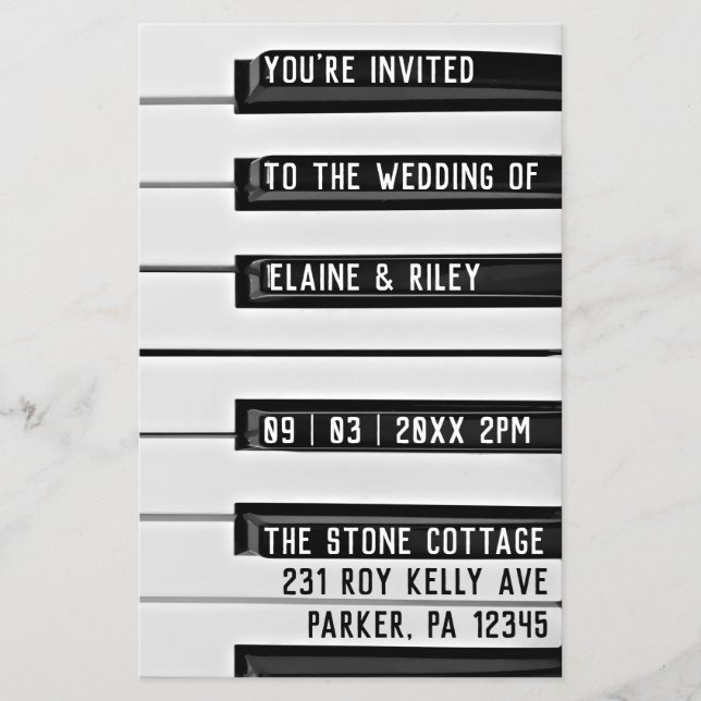 Flyer Music=Love Piano Photo Budget Invitation (Frente)
