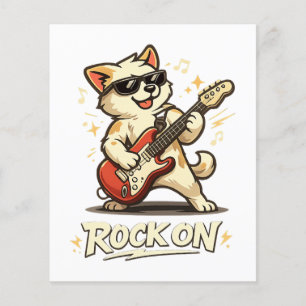 Flyer Música de Rock Engraçada no Violão Cachorro
