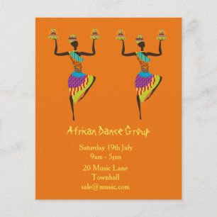 Flyer Música do grupo e desempenho africanos da dança