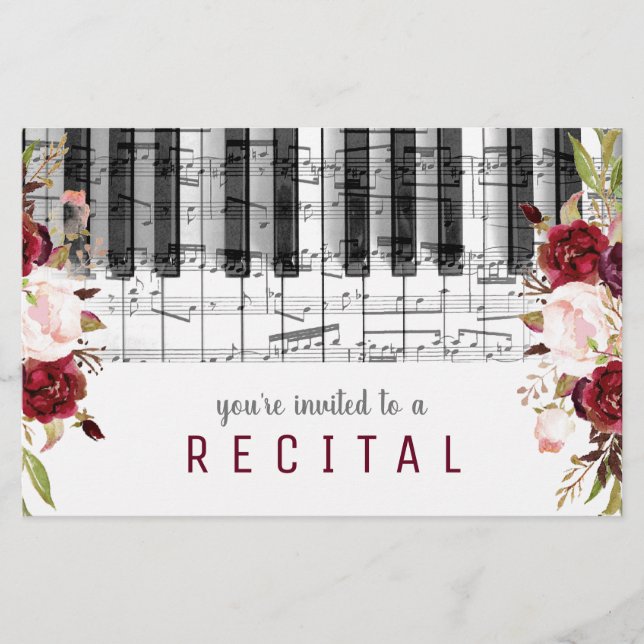 Flyer música piano marsala aqucolor design (Frente)