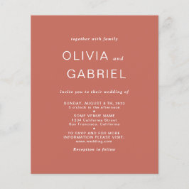 Flyer Na moda minimalista. Casamento Clássico Moderno In
