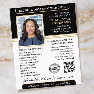Flyer Na moda Mobile Notary Service Photo Black