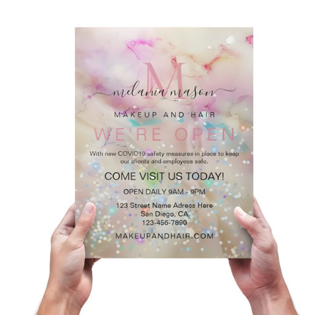 Flyer Na moda Pastel Marbled Tinta Elegante de Álcool (Criador carregado)