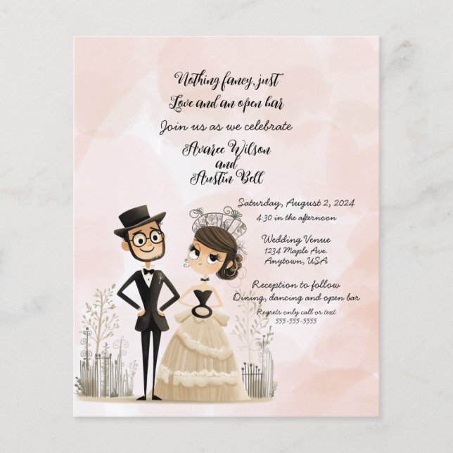 Flyer Nada De Rico Adorando O Convite De Casamento (Frente)