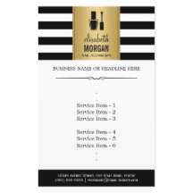 NAIL TÉCNICO Elegante Dourado Black White Stripes