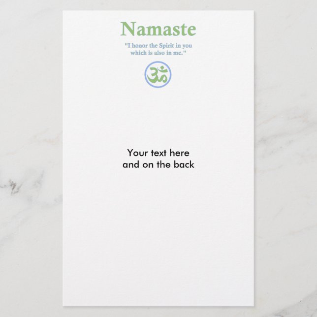 Flyer Namaste significado com Símbolo Om (Frente)