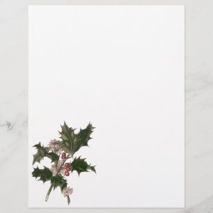 Flyer Natal Antigo, Planta de Azevinho Verde com Frutas