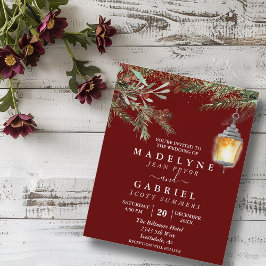 Flyer Natal Inverno Elegante Pinheiro Gota Preto Noiva