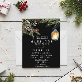 Flyer Natal Inverno Elegante Pinheiro Pingente Preto Noi
