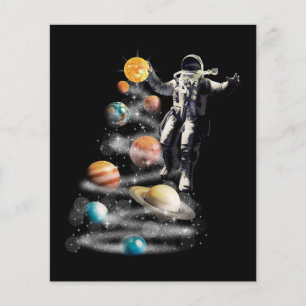 Flyer Natal no Astronauta do Sistema Solar no Espaço