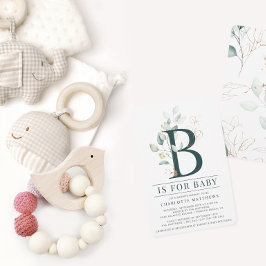 Flyer Navegação por Chá de fraldas Eucalyptus Watercolor