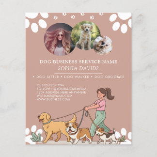 Flyer Negócios de Cuidado de Animais de Estimação com Fo