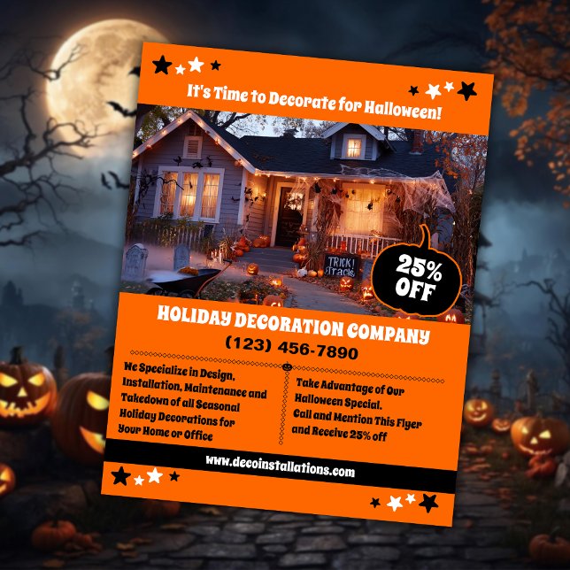 Flyer Negócios de decoração de Halloween (Criador carregado)