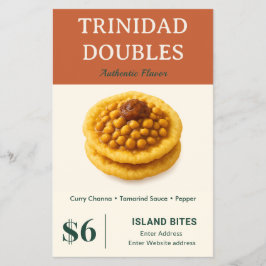 Flyer Negócios Pequenos de Sabores Autênticos de Trinida