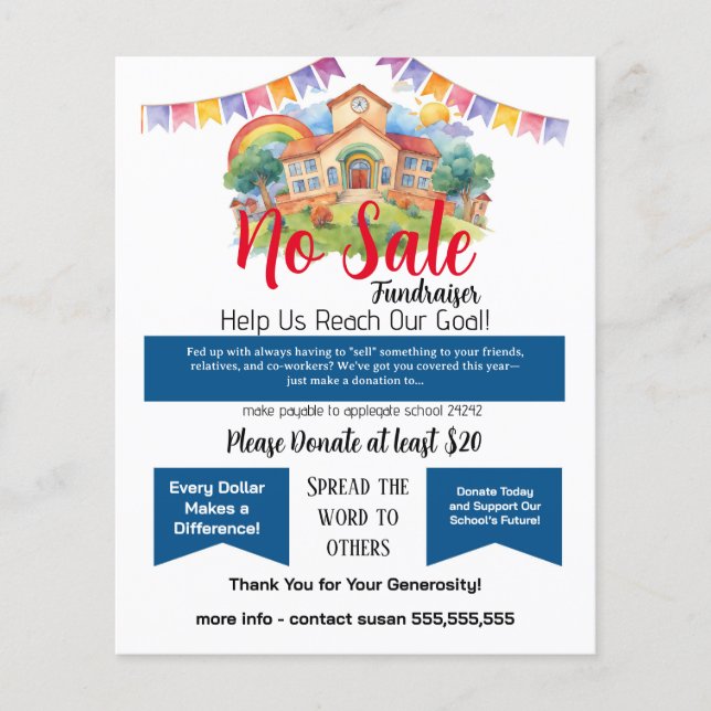 Flyer Nenhum evento de arrecadação de fundos SALE (Frente)