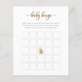 Flyer Neurotral Boho Pampas Grass Giraffe Baby Bingo Gam