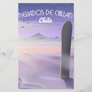 Flyer Nevados de Chillan, poster de Snowboard do Chile.