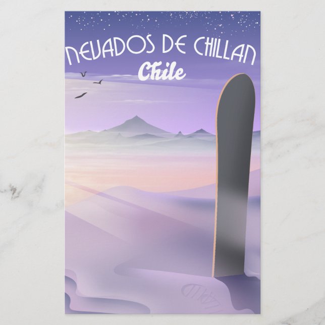 Flyer Nevados de Chillan, poster de Snowboard do Chile. (Frente)