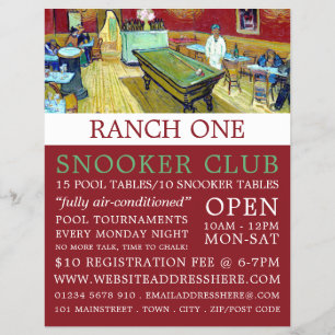 Flyer Night Café, Van Gogh, Clube de Piscinas, Clube Sn