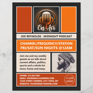Flyer No Air Podcaster, Publicidade Retro Podcast