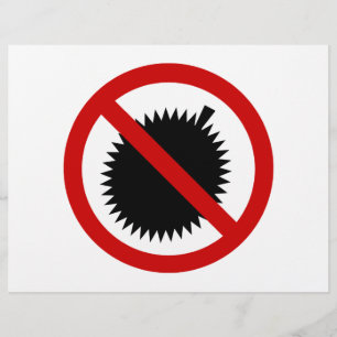 Flyer NO Duriano - Fruta tropical ⚠ símbolo tailandê