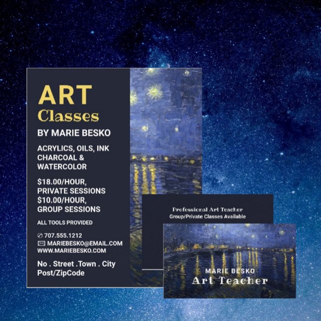 Flyer Noite Estrelada Sobre o Ródano, Aulas de Arte (Criador carregado)