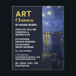 Flyer Noite Estrelada Sobre O Ródano, Classes De Arte<br><div class="desc">Noite Estrelada Sobre O Ródano,  Professora De Arte,  Folheto De Publicidade Da Classe Arte Da Loja De Cartão de visita.</div>