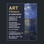Flyer Noite Estrelada Sobre O Ródano, Classes De Arte<br><div class="desc">Noite Estrelada Sobre O Ródano,  Professora De Arte,  Folheto De Publicidade Da Classe Arte Da Loja De Cartão de visita.</div>