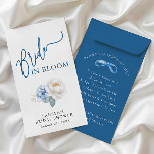 Flyer Noiva no pacote de sementes do Chá de panela Bloom