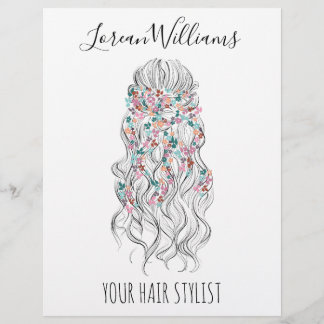 Flyer Noiva Pastel Elegante Estilo de Cabelo Ondulado Fl