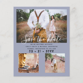 Flyer Noivado de Datas de Salvamento de Fotos Contemporâ