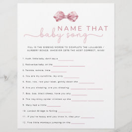 Flyer Nome Do Jogo Da Música Do Bebê - Pink Coquette Bab